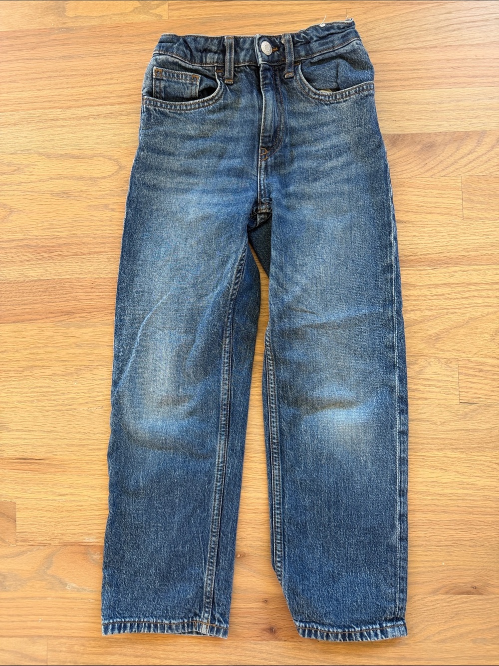 H&M Kids Size 7 Loose Fit Straight Leg Blue Jeans Denim